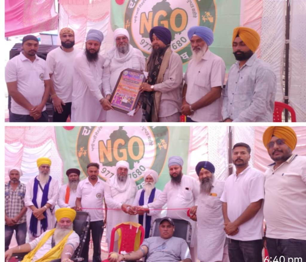 Dr Daljit Singh Ajnoha was honored during the blood donation camp